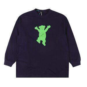 We11done Green Teddy Bear Logo Hoodie Men's
